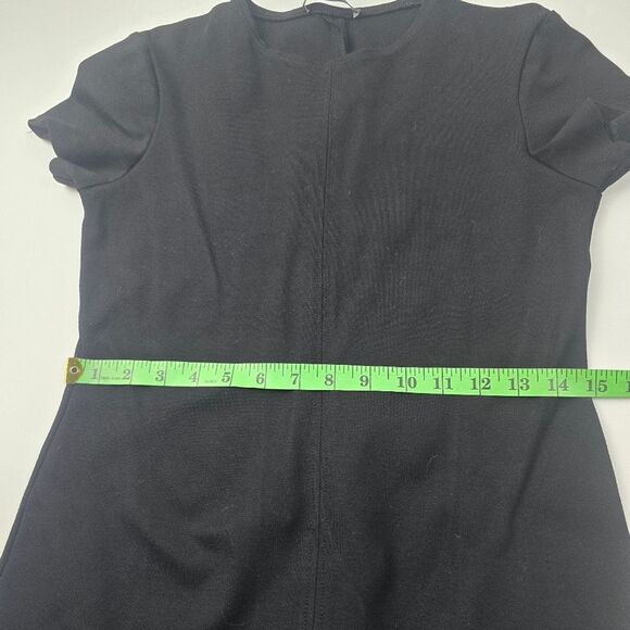 Mango -702 Black Ponte Sheath Dress Crew-neck Short Sleeve Women's‎ Small - Picture 6 of 9